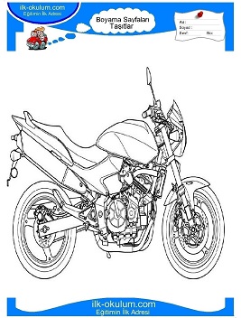 Çocuklar İçin Motor Boyama Sayfaları 